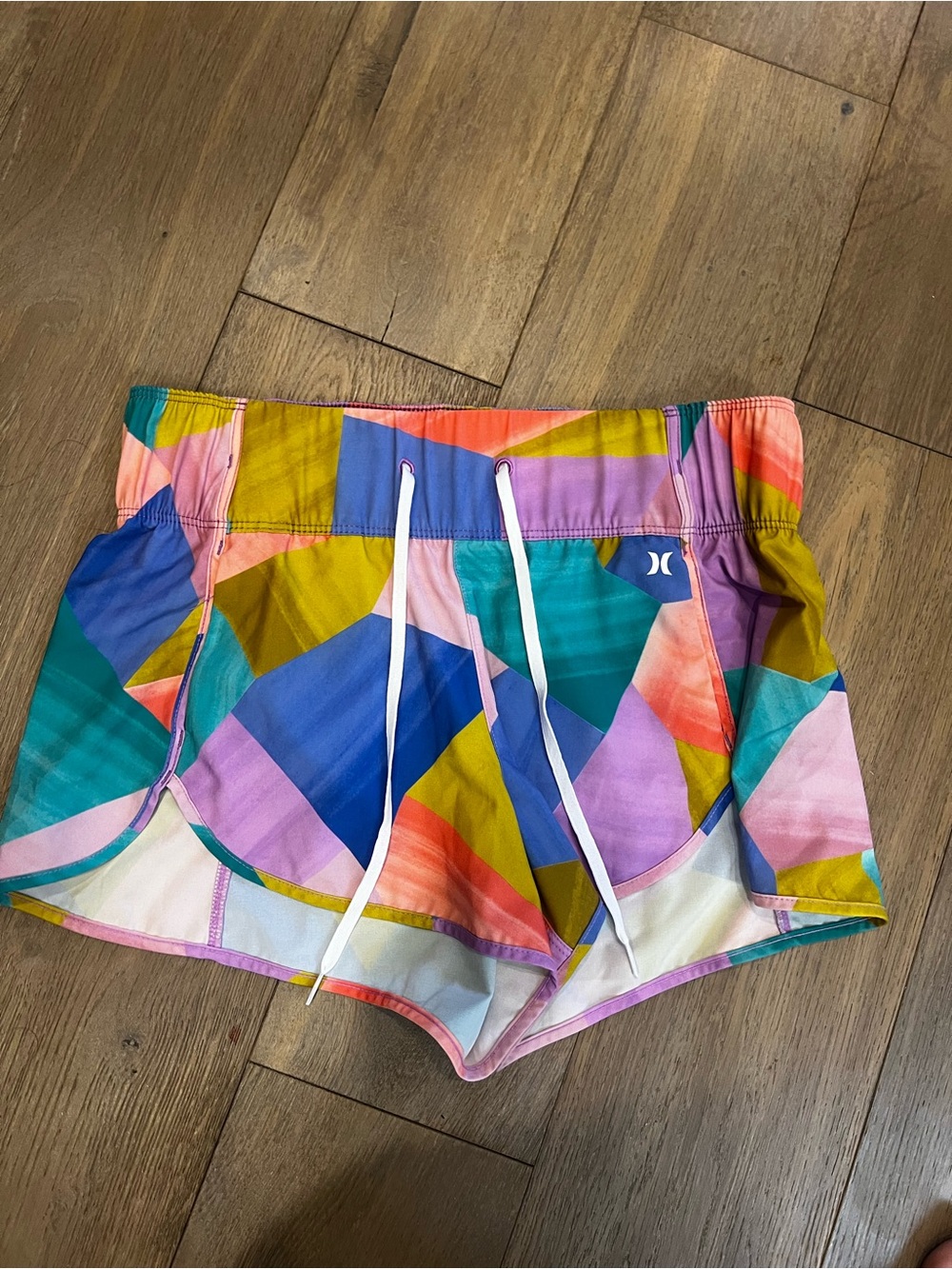 Hurley Women's Multicolor Geo Print Athletic Shorts/ surfer shorts